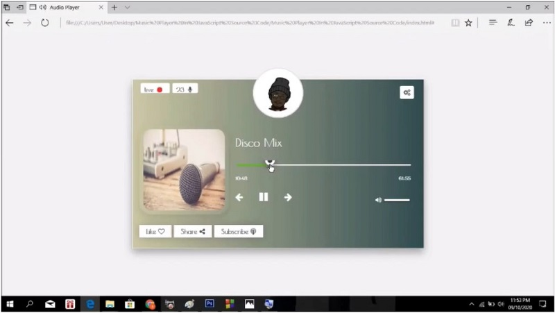 Music Player In JavaScript Preview (1)