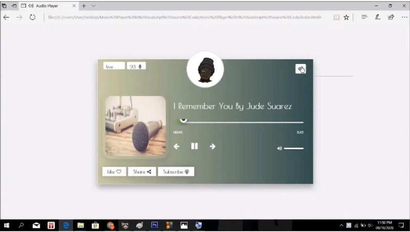 Music Player In JavaScript Preview (2)