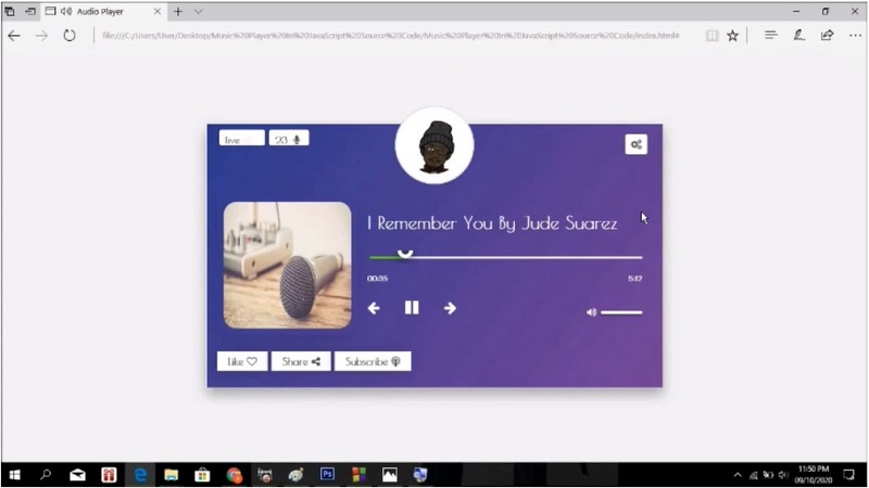 Music Player In JavaScript Preview (3)